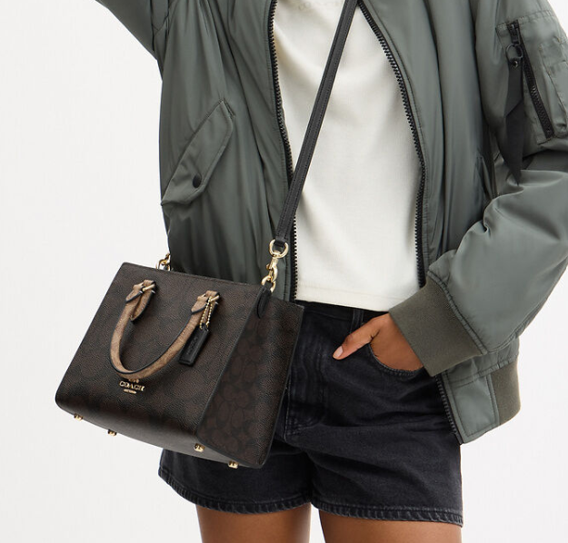 Coach Maggie Small Tote Bag In Blocked Signature Canvas