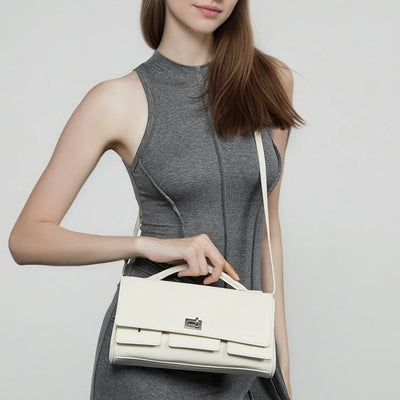 Balenciaga Genuine Leather Designer Lock Clasp Shoulder Handbag hover