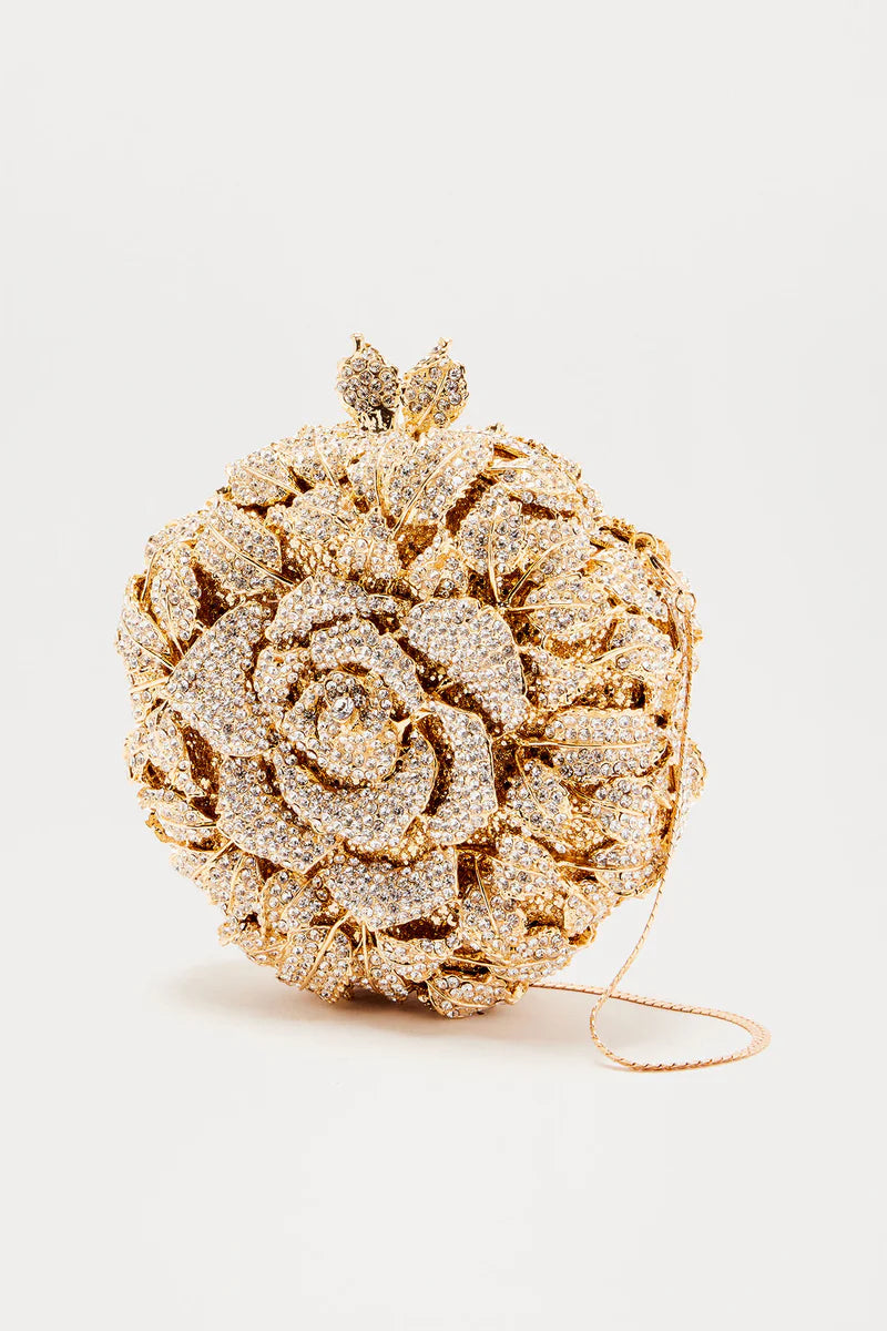 Rosé Queen Clutch – Gold