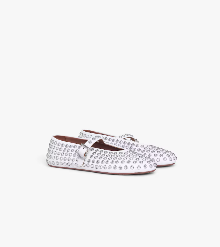 Alaia strass lambskin ballet flats