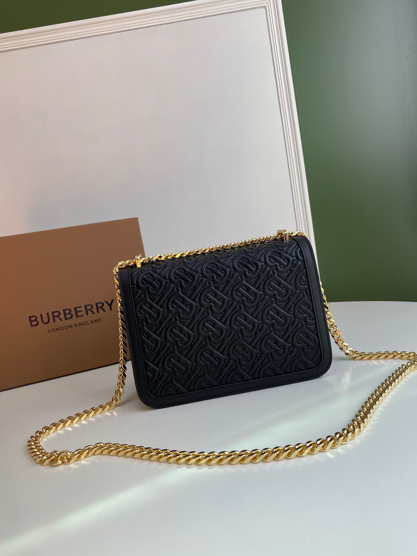 Burberry Mini TB Quilted Crossbody Bag