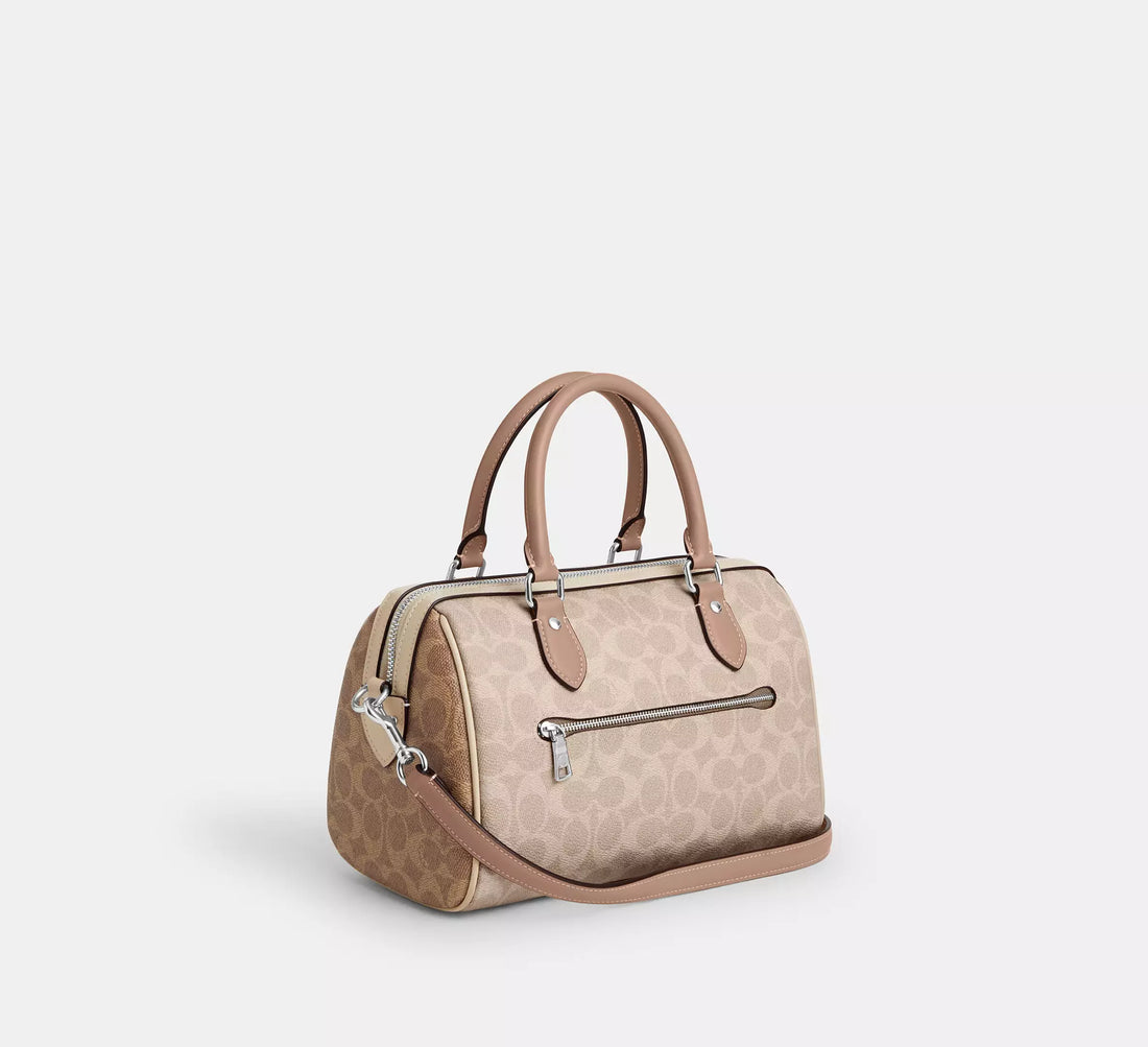 Coach Rowan Satchel Bag In Blocked Signature Canvas