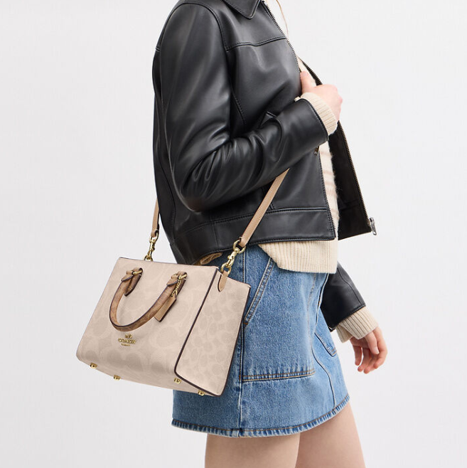 Coach Maggie Small Tote Bag In Blocked Signature Canvas