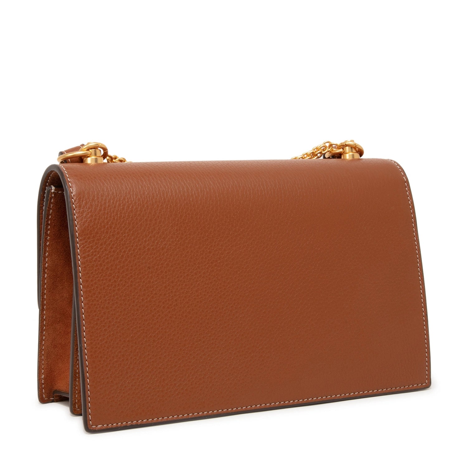 Tory Burch Brown Leather Miller Flap Shoulder Bag