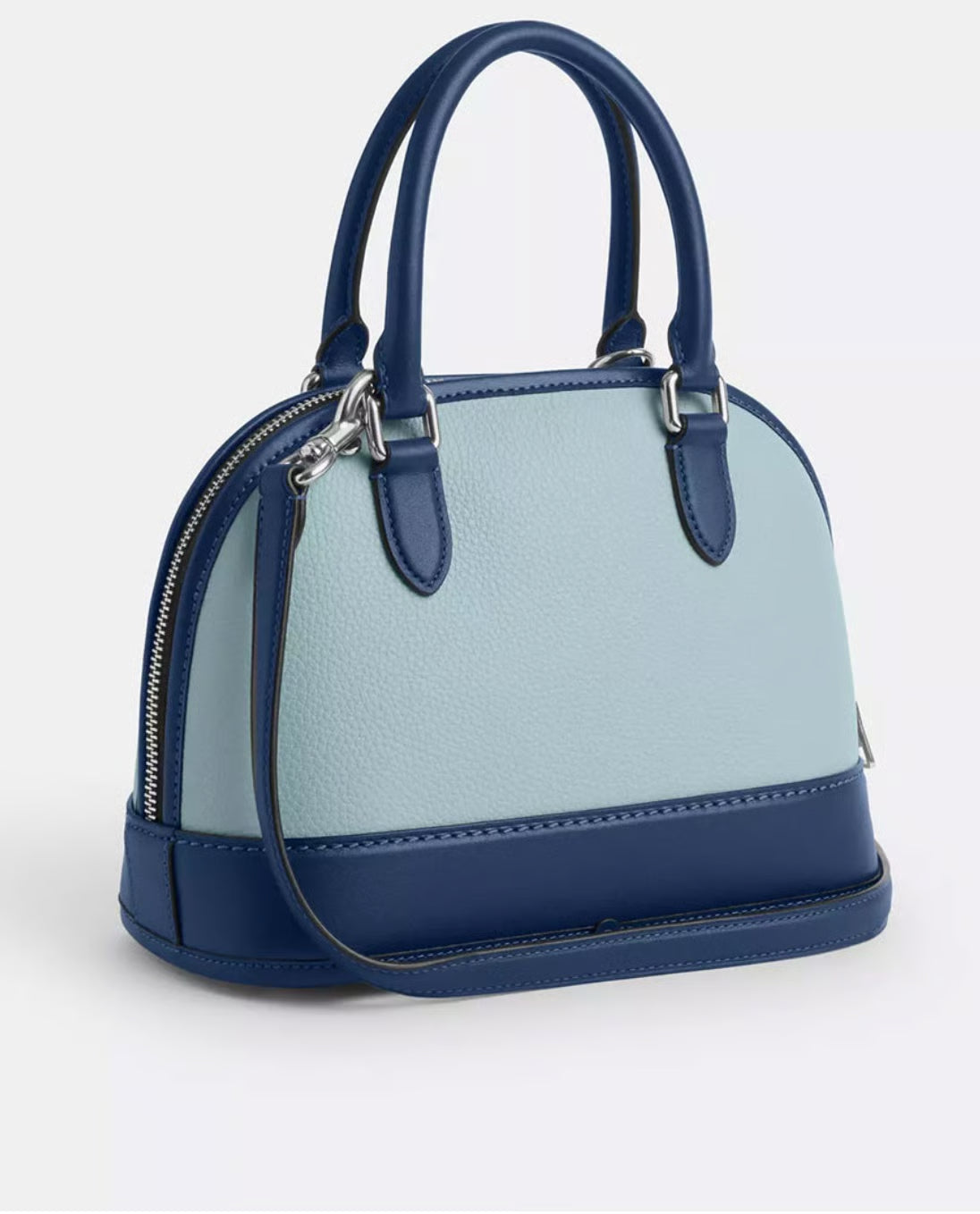 COACH Sabrina Satchel Bag in Colorblock – Light/Deep Blue