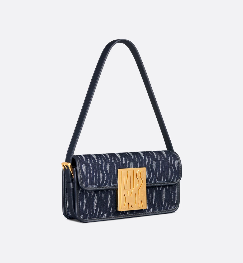Christian Dior Flap Bag Blue Miss Dior Allover Denim