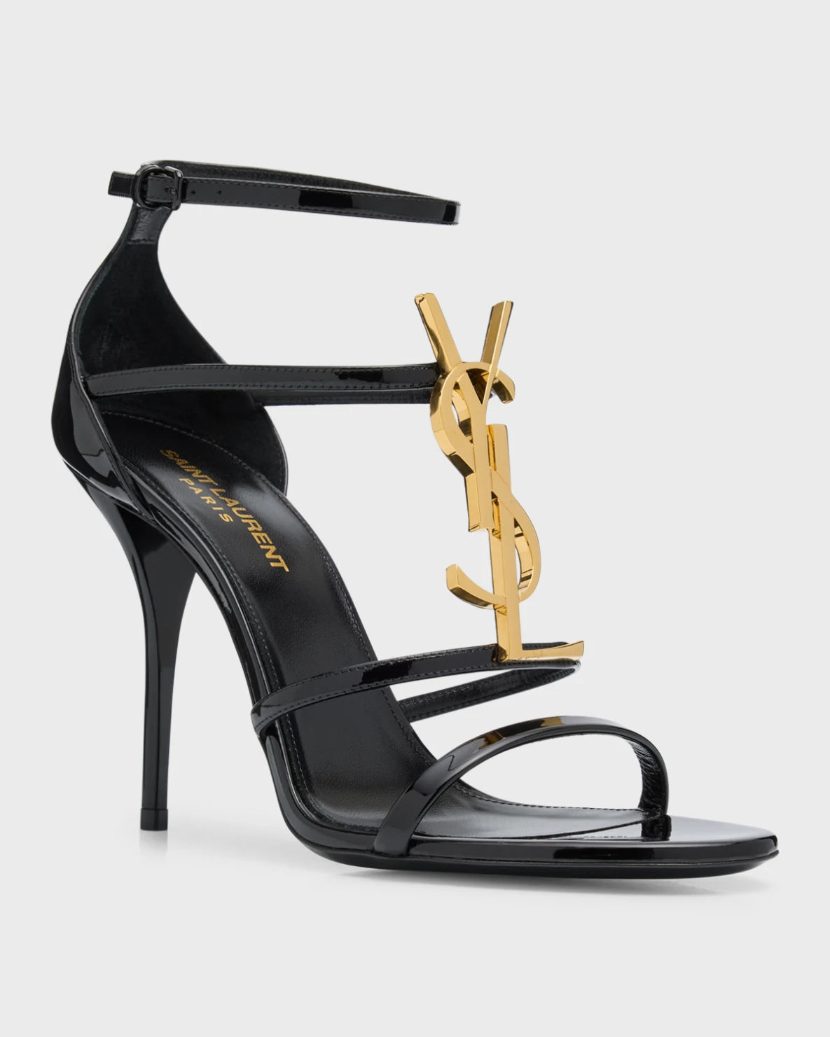 Saint Laurent Cassandra YSL Medallion Stiletto Sandals