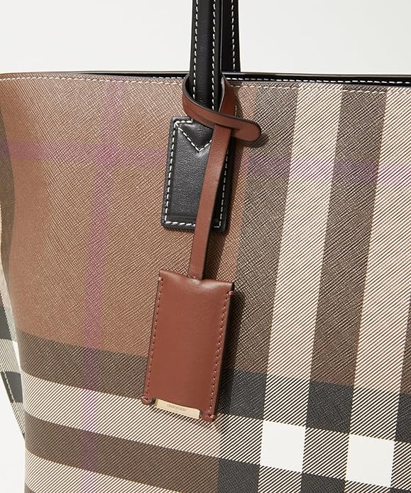 Burberry - Checked tote bag brown