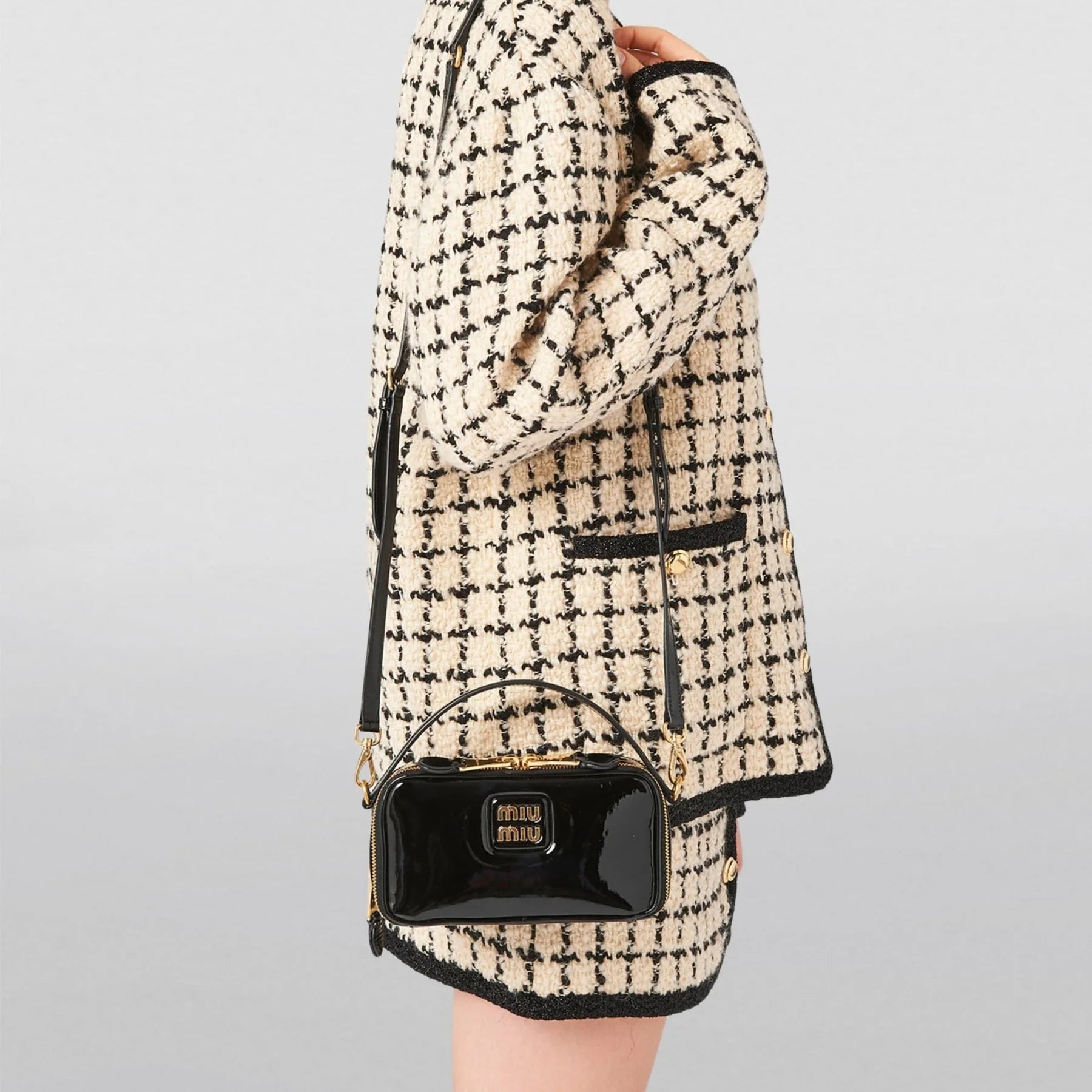 Miu Miu Patent Black Leather Shoulder Bag