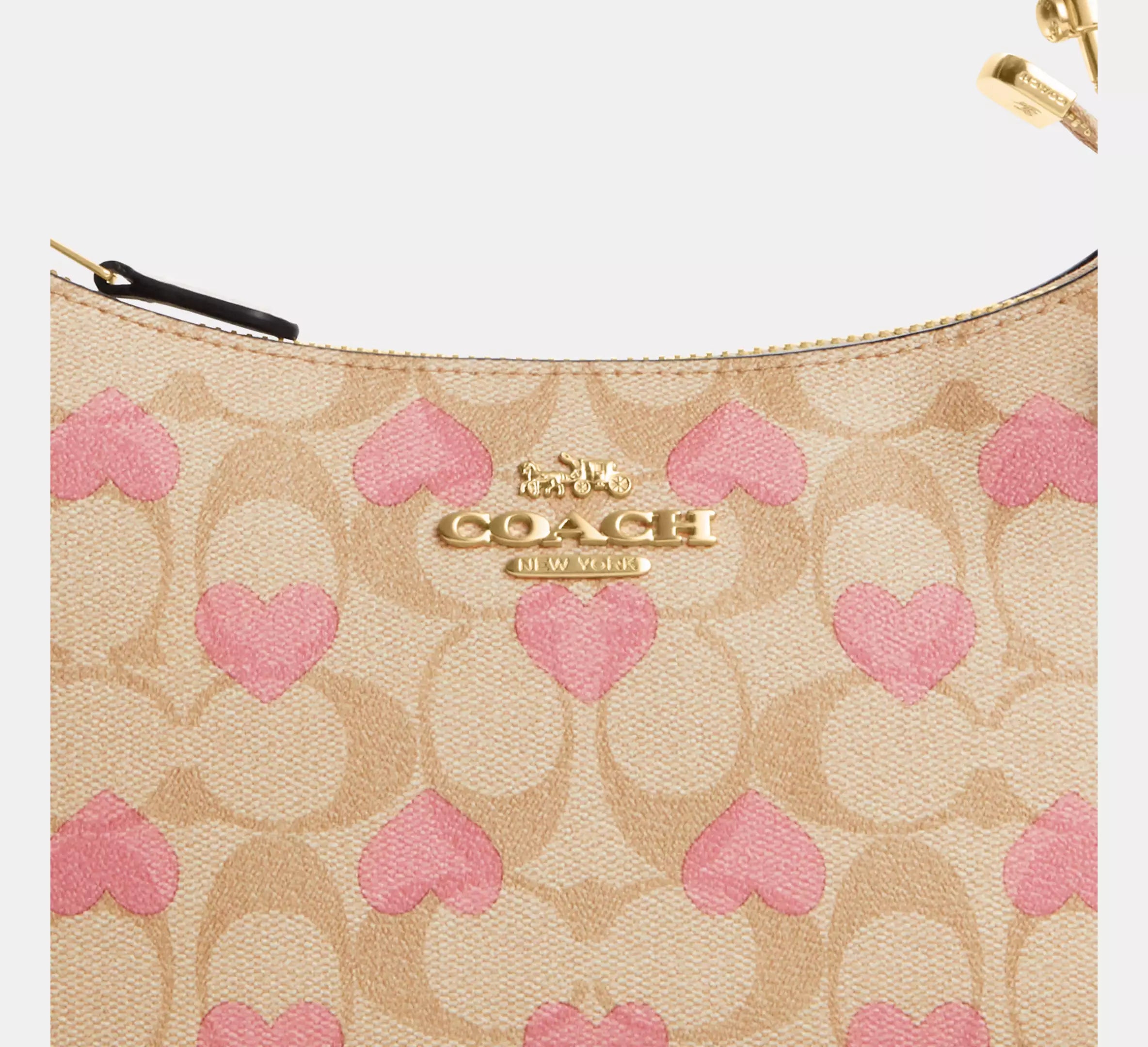 Coach Teri Shoulder Bag In Signature Canvas With Heart Print