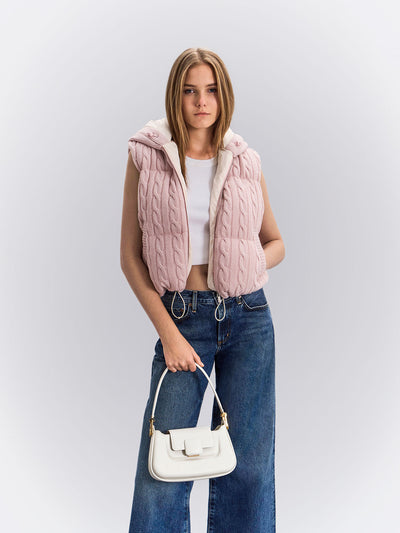 CHARLES & KEITH Koa Push-Lock Top Handle Bag - White hover