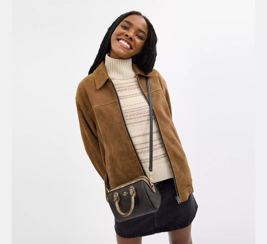 Coach Mini Rowan Crossbody Bag In Blocked Signature Canvas