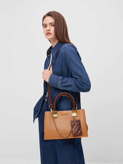 Charles & Keith Large Double Handle Handbag - Pumpkin hover