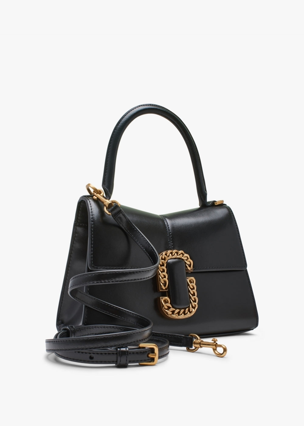 MARC JACOBS The ST. Marc Top Handle Black Leather Bag