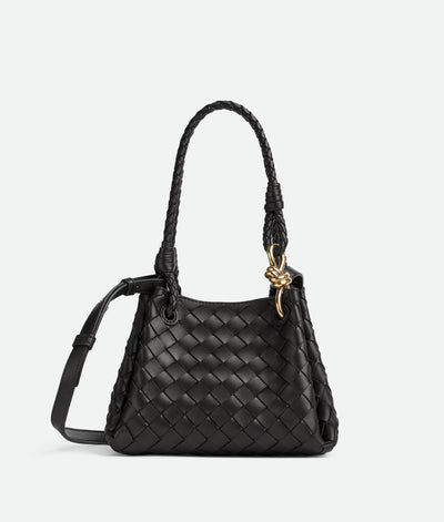 Bottega Veneta Leather Intrecciato Parachute Shoulder Bag hover