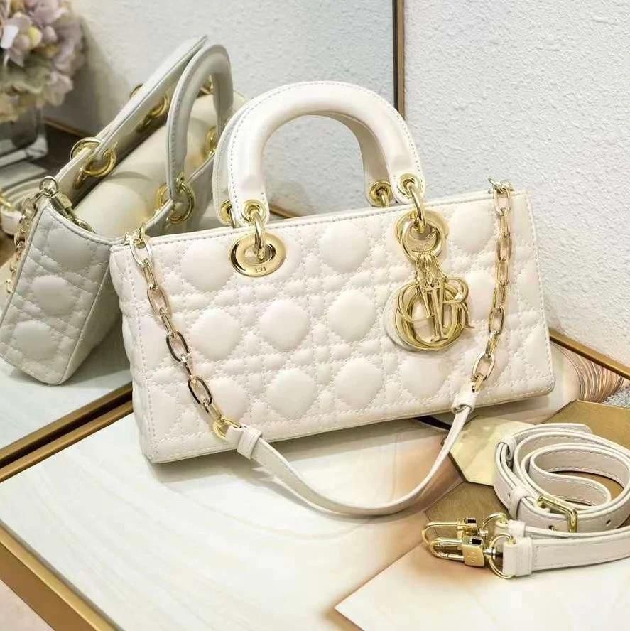 DIOR Small Lady D-Joy Bag Ivory Cannage Lambskin