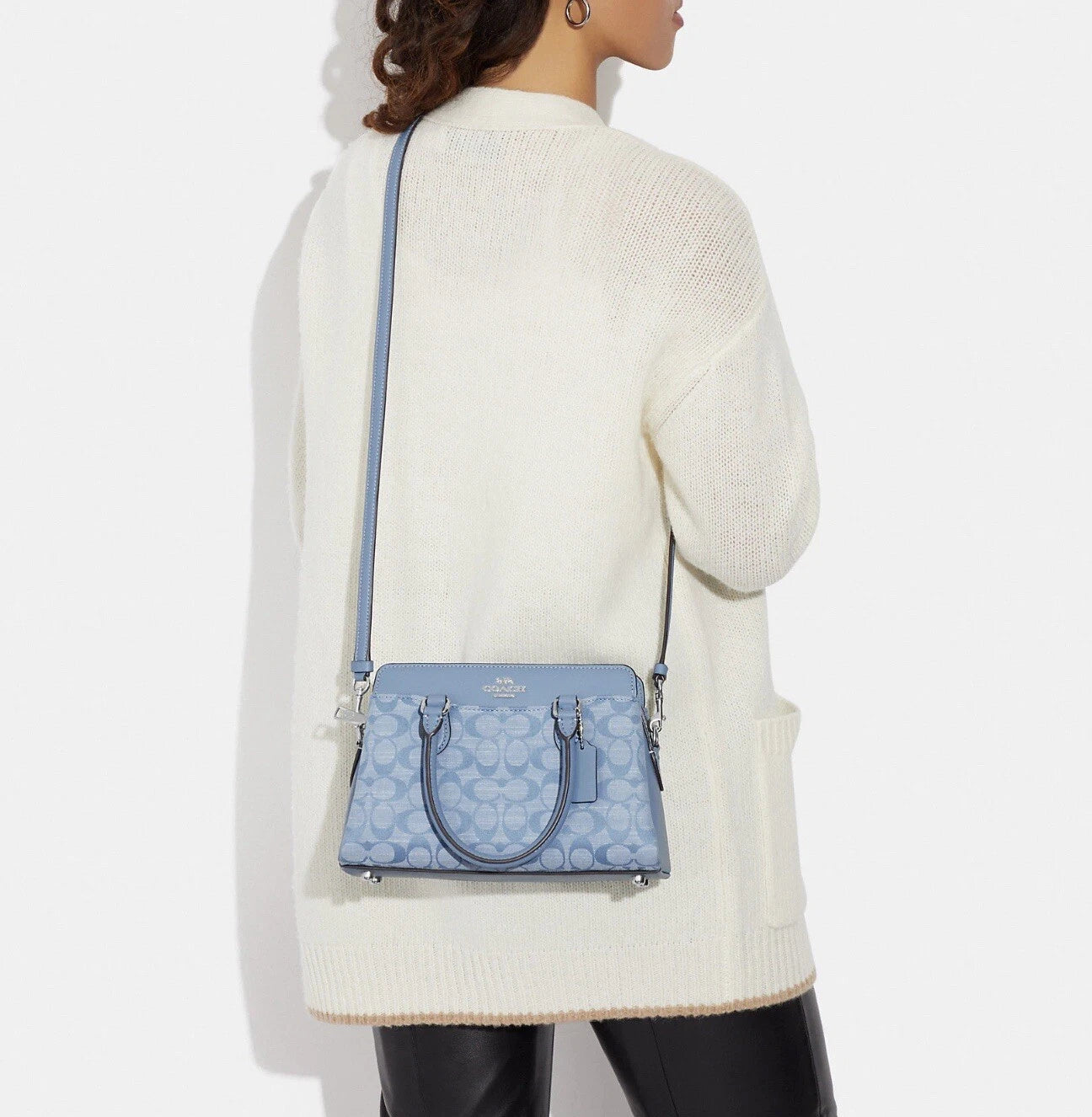 Coach Darcie Carryall In Signature Chambray Silver/Cornflower Multi