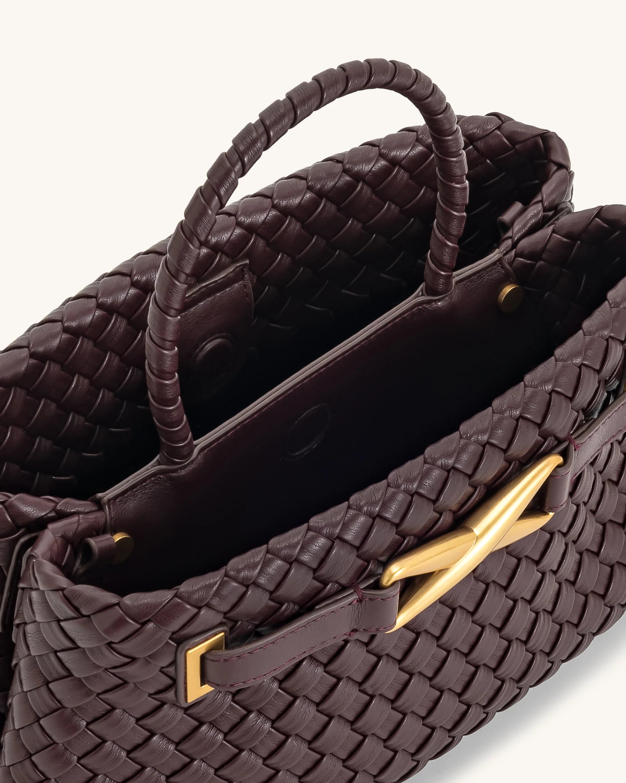 JW PEI Elora Woven Tote Bag - Deep Burgundy