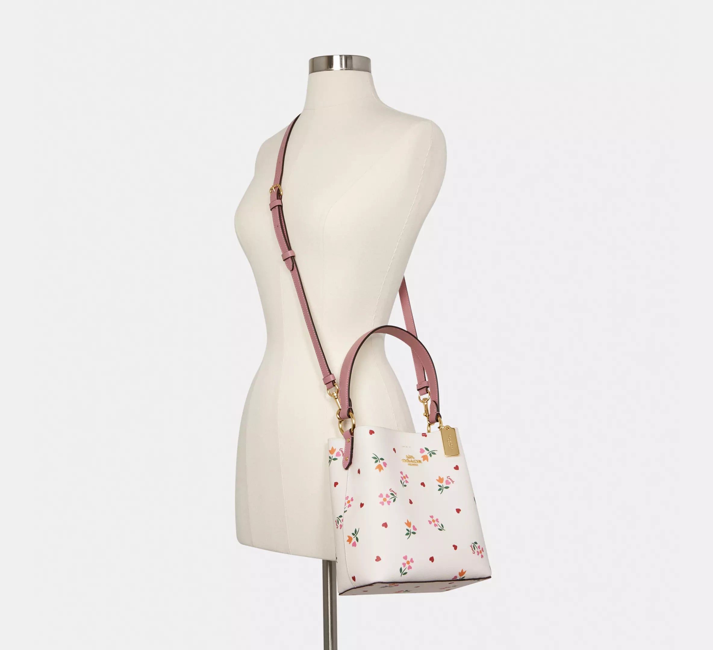 Coach Small Town Bucket Bag With Heart Petal Print
