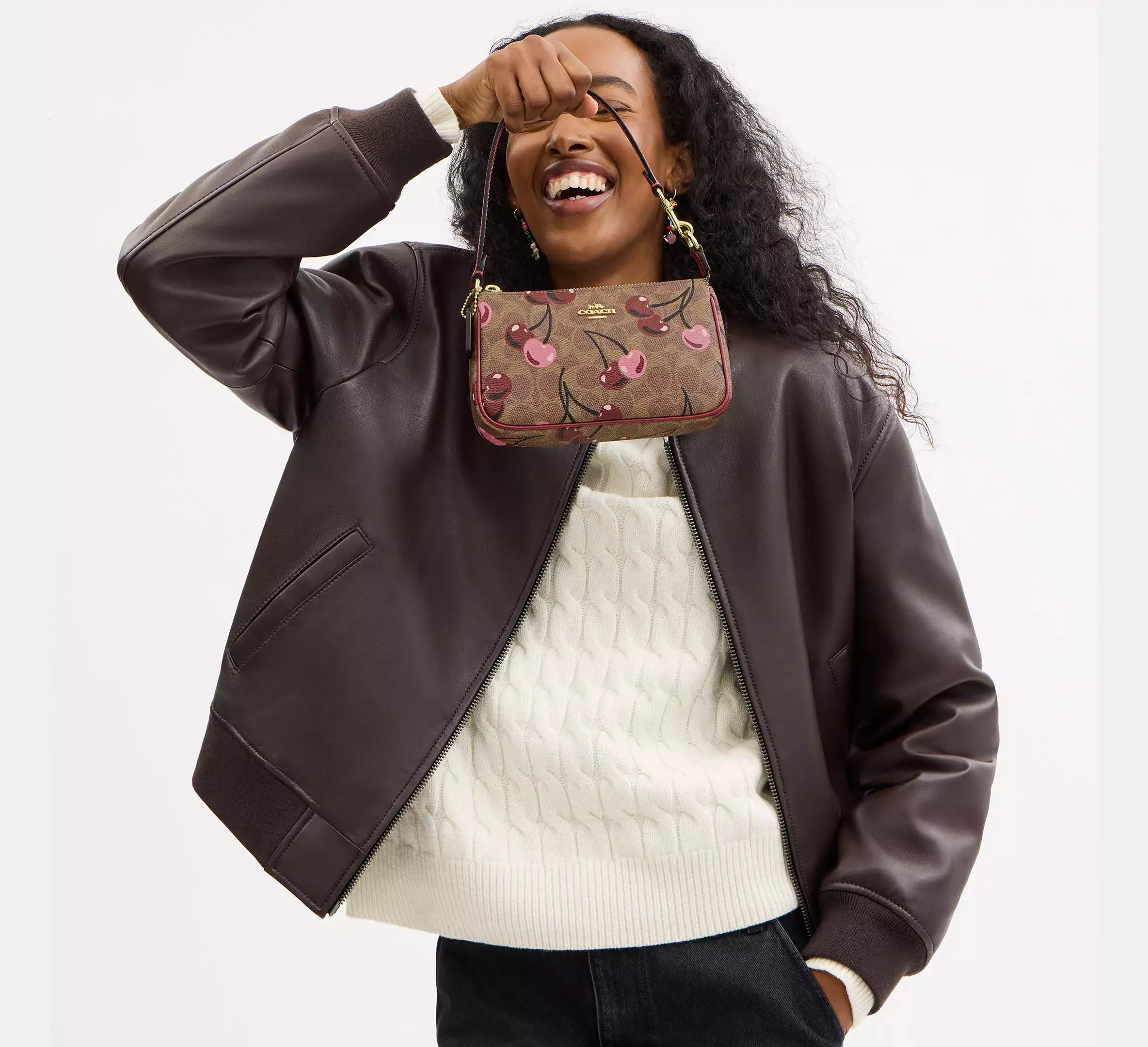 Coach Nolita 19 In Signature Canvas With Cherry Print