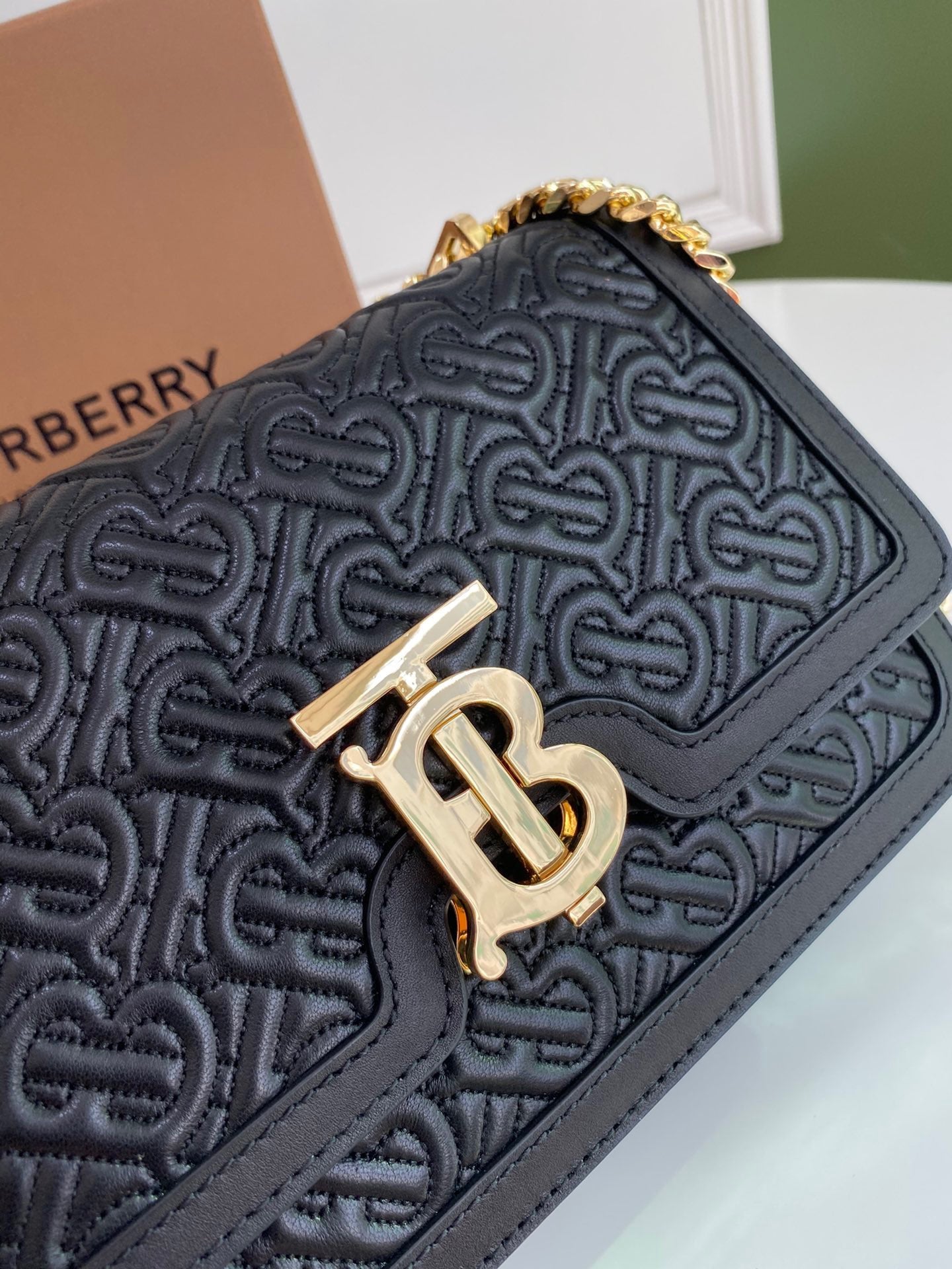 Burberry Mini TB Quilted Crossbody Bag