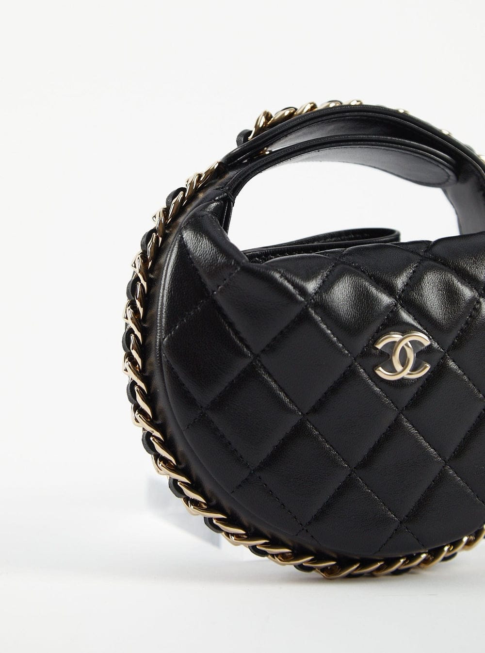 Chanel Women CC Small Flap Hobo Bag Grained Calfskin