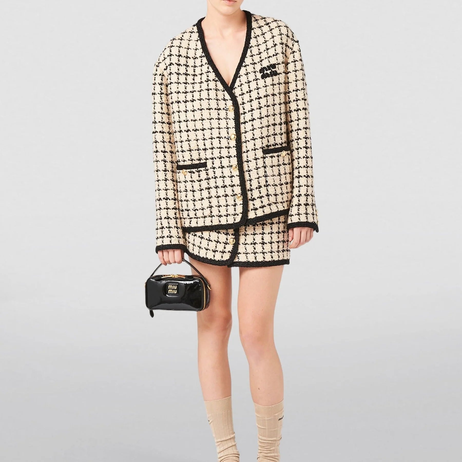 Miu Miu Patent Black Leather Shoulder Bag