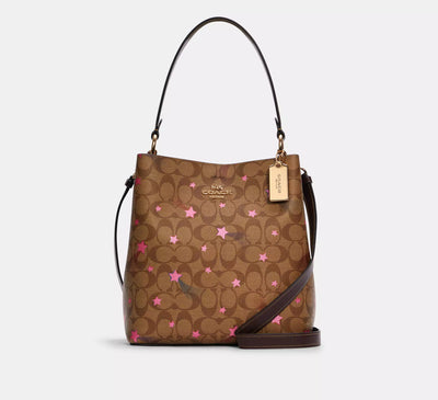 Coach Town Bucket Bag In Signature Canvas With Disco Star Print