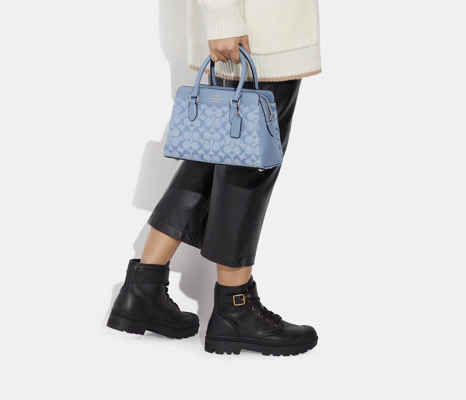Coach Darcie Carryall In Signature Chambray Silver/Cornflower Multi