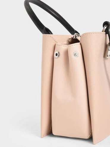 Charles & Keith Cameron Double Top Handle Bag - Pink