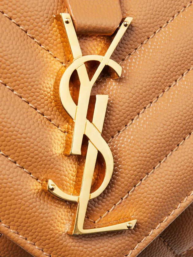 Saint Laurent Chevron TriQuilted Grained Leather Envelope Crossbody Bag