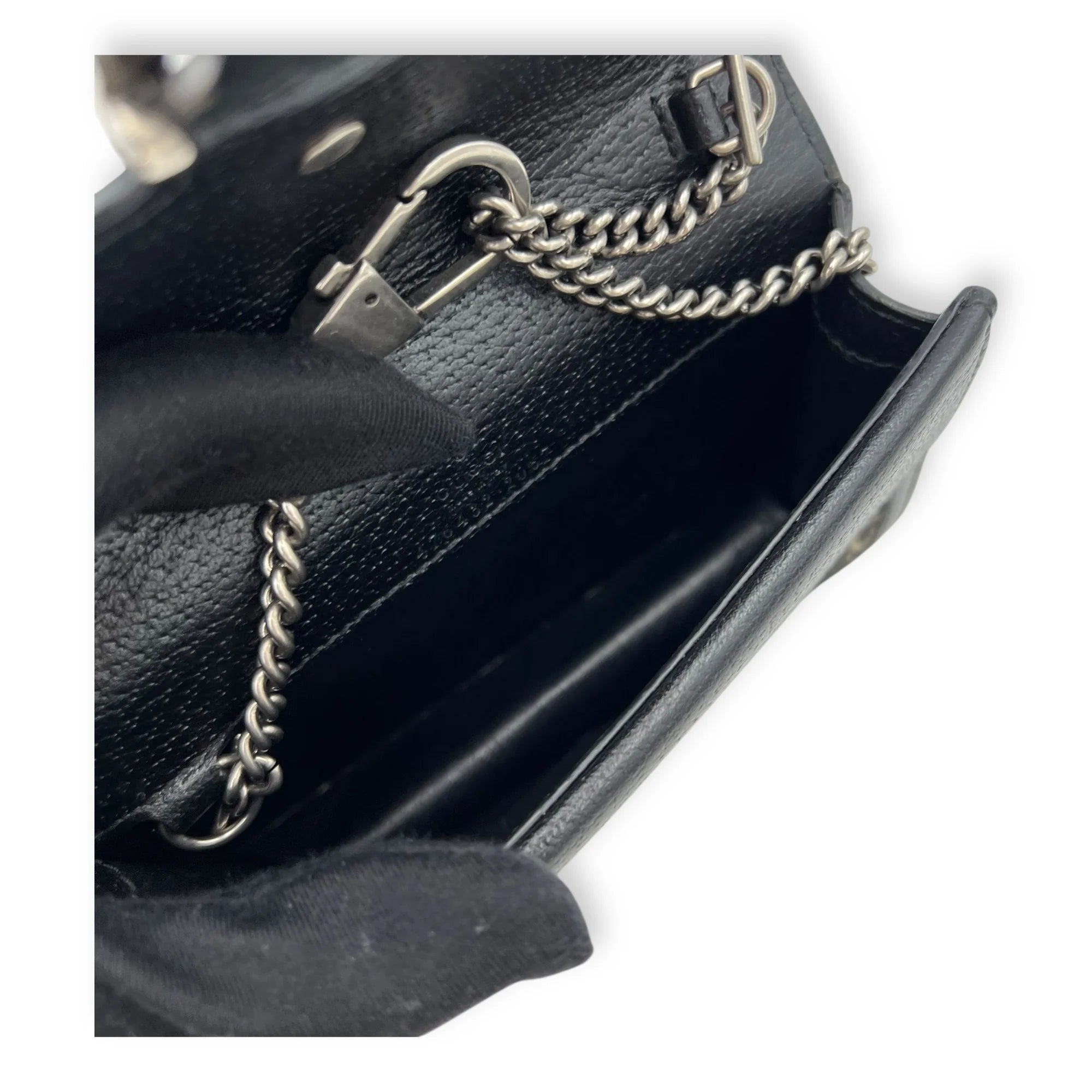 Gucci Dionysus Super Mini Black Crossbody Bag in Canvas, Silver hardware