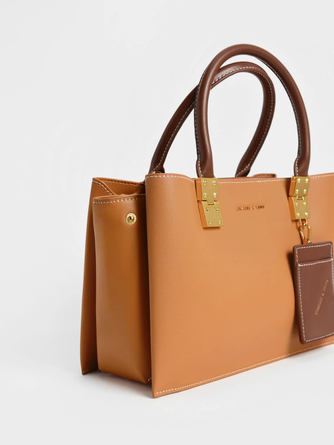 Charles & Keith Large Double Handle Handbag - Pumpkin