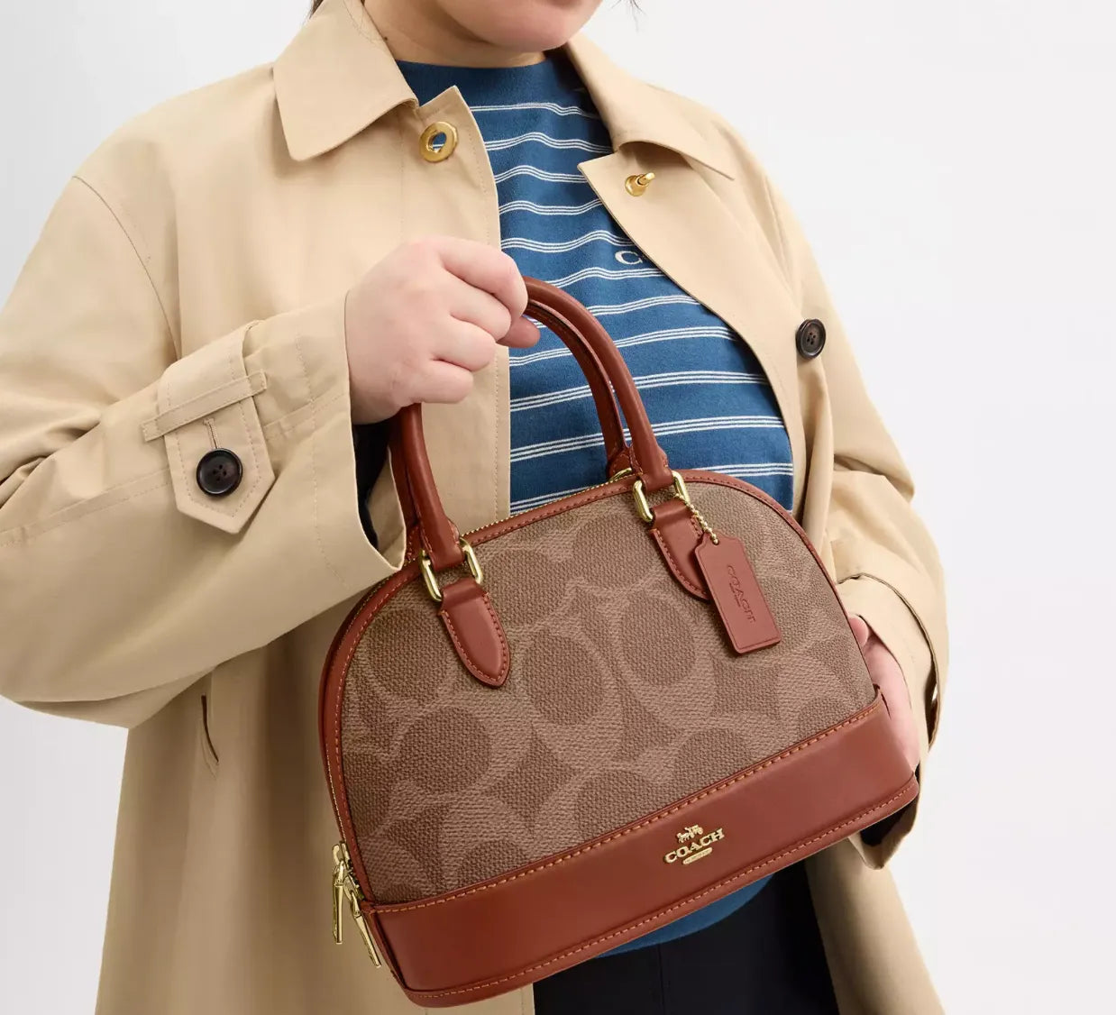 Coach Sabrina Satchel Bag In Signature Canvas