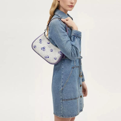 COACH Teri 2Way Shoulder Bag Signature Canvas Blueberry Print hover