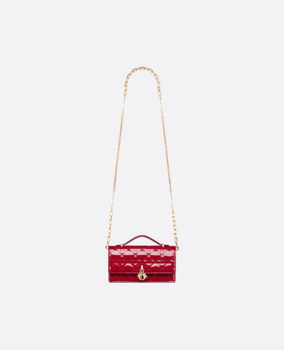 Dior Mini Bag Cherry Red Patent Cannage Calfskin hover