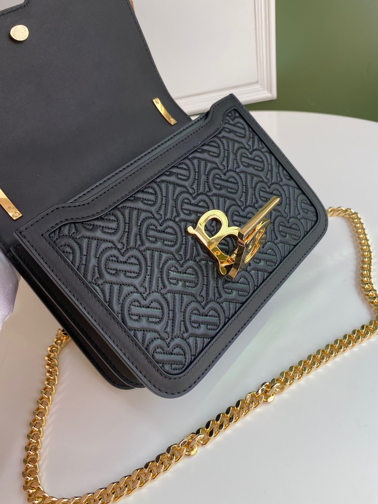 Burberry Mini TB Quilted Crossbody Bag