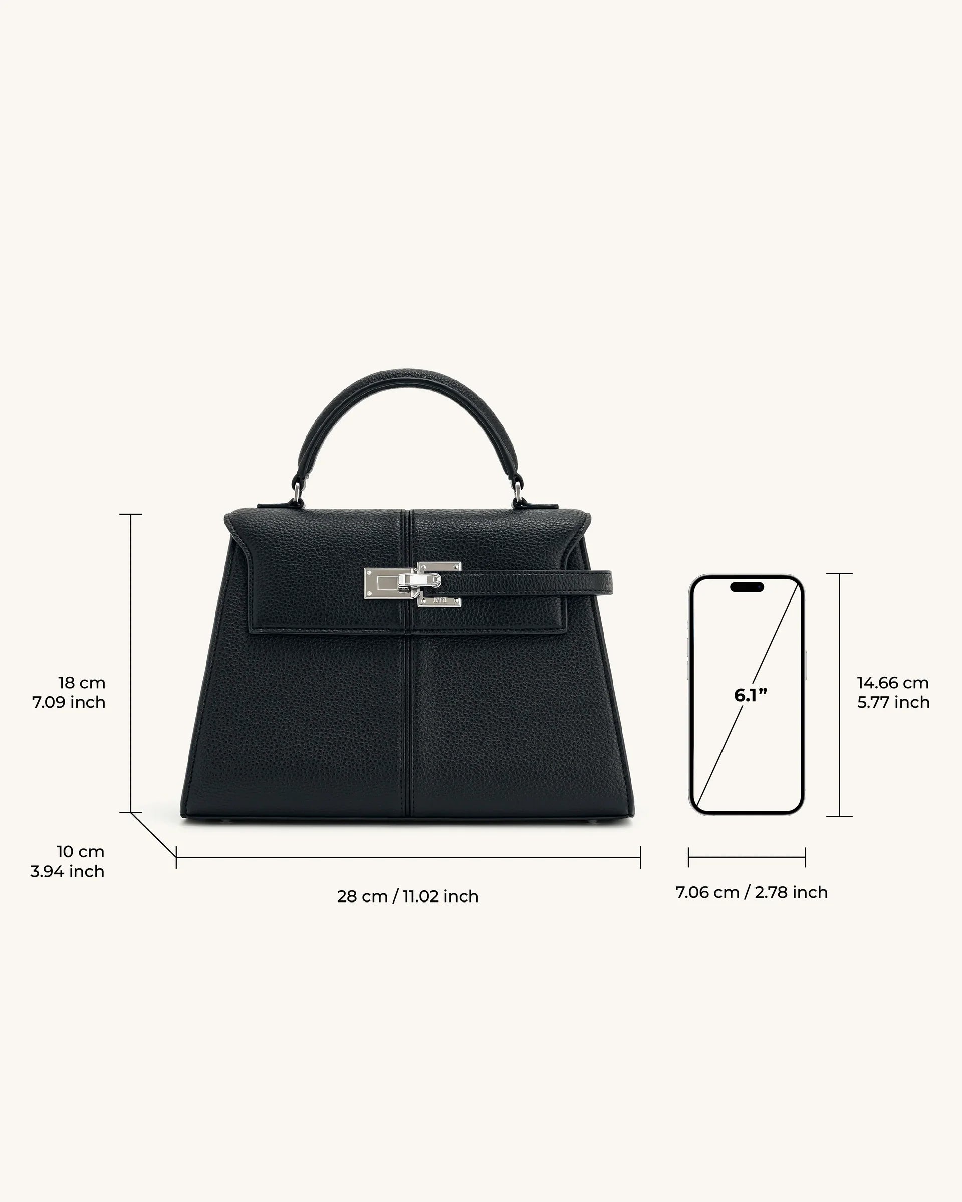 JW PEI Elise Large Top Handle Bag - Black