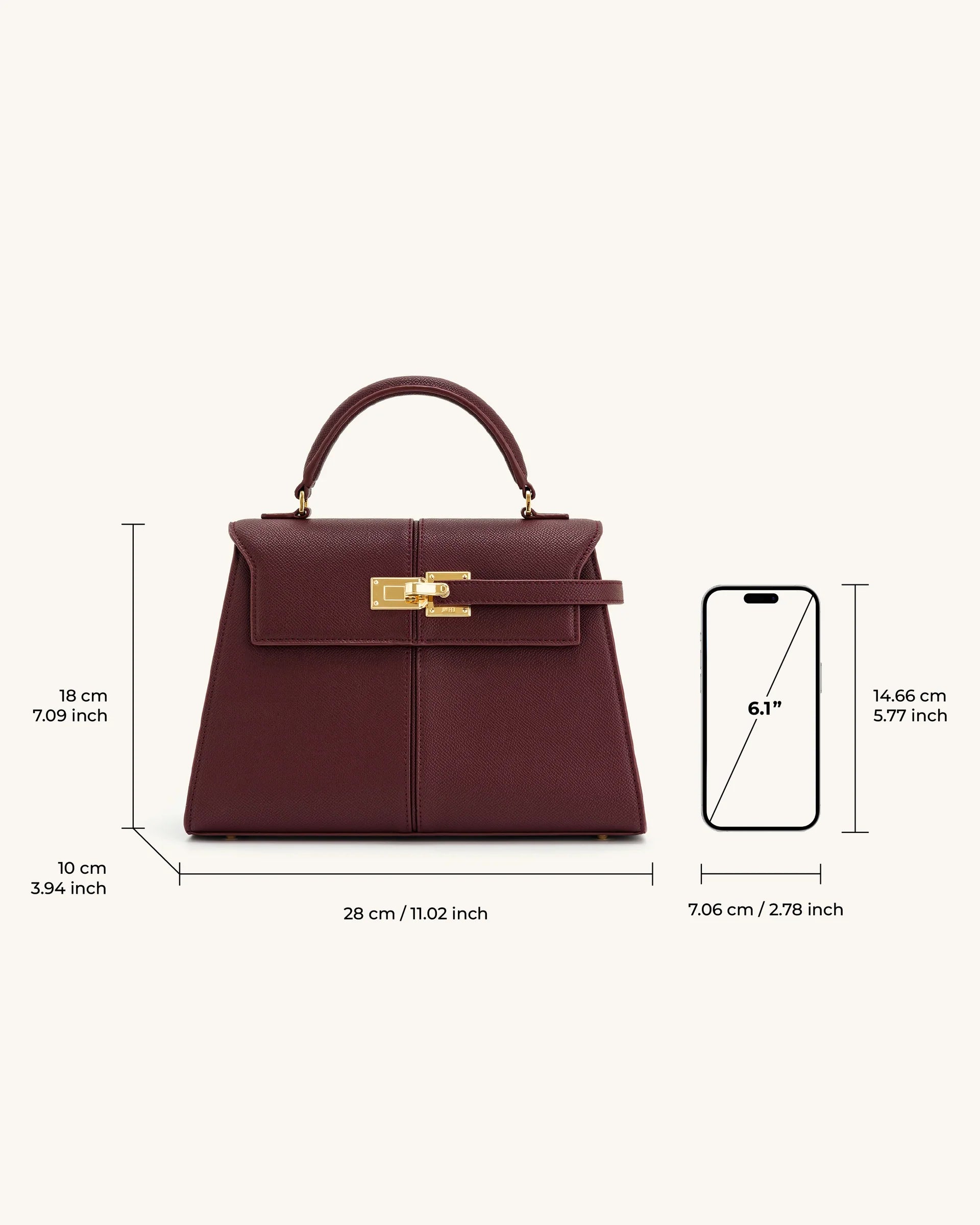 JW PEI Elise Large Top Handle Bag - Claret