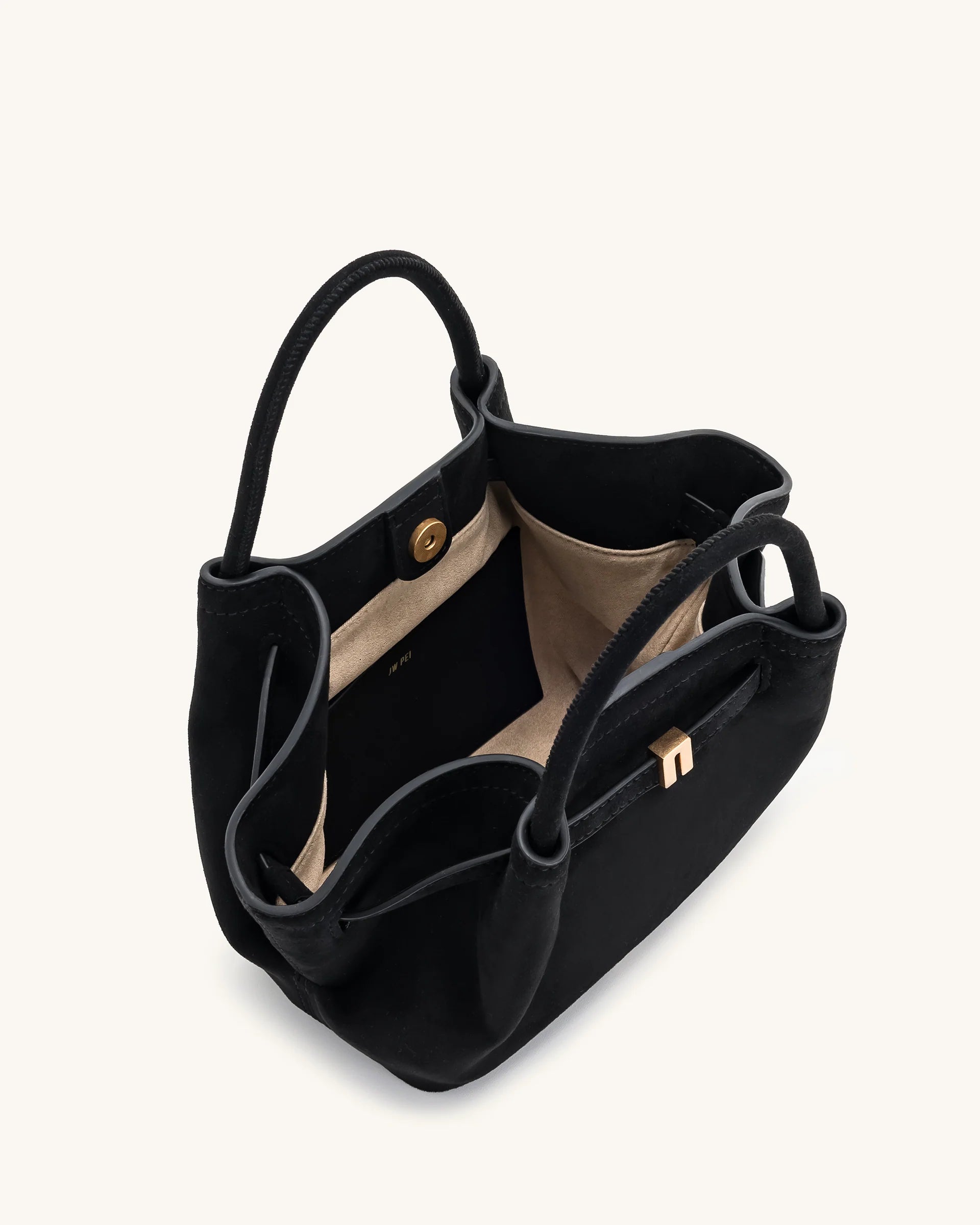 JWPEI Hana Mini Faux Suede Tote Bag - Black