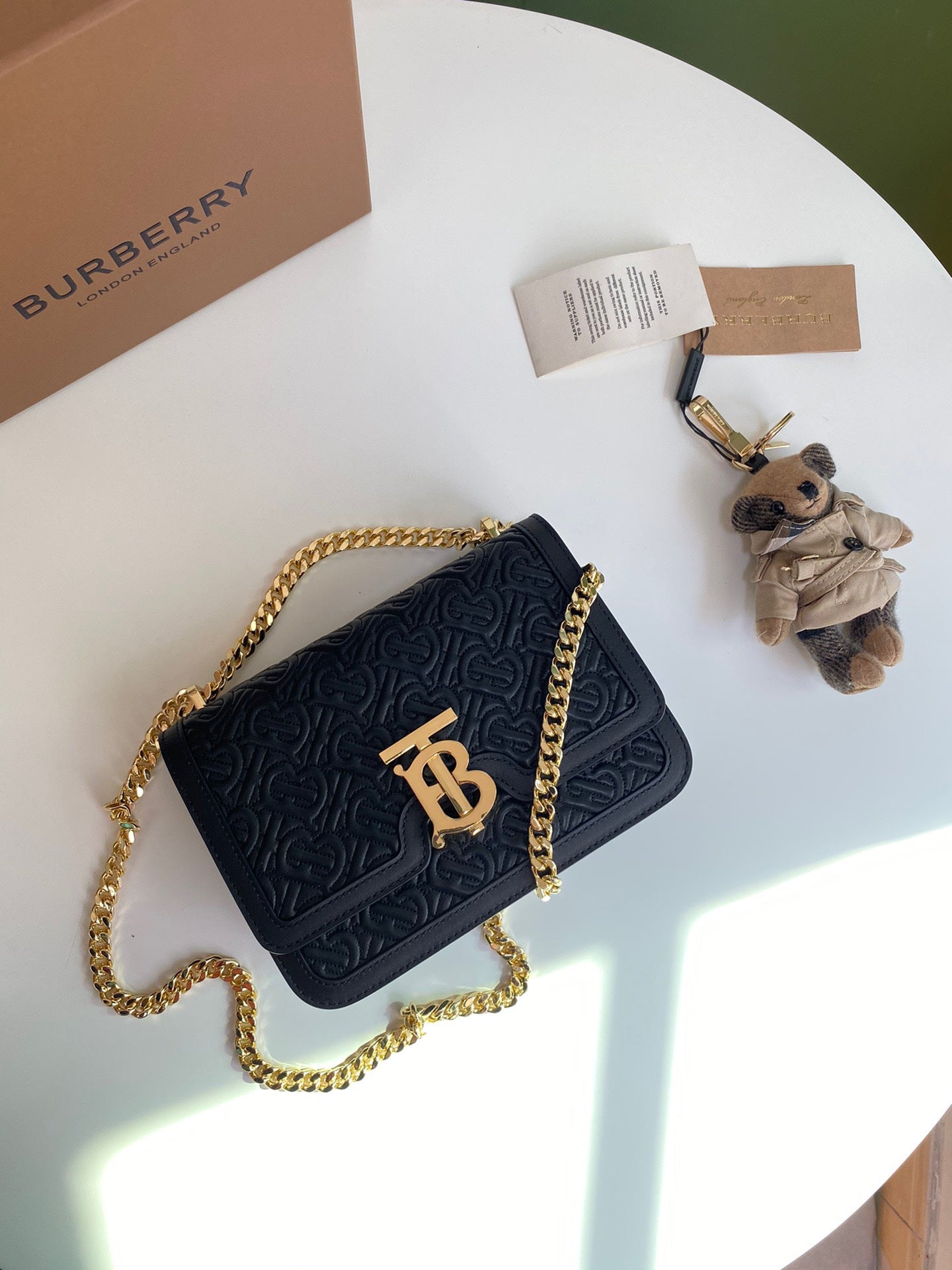Burberry Mini TB Quilted Crossbody Bag