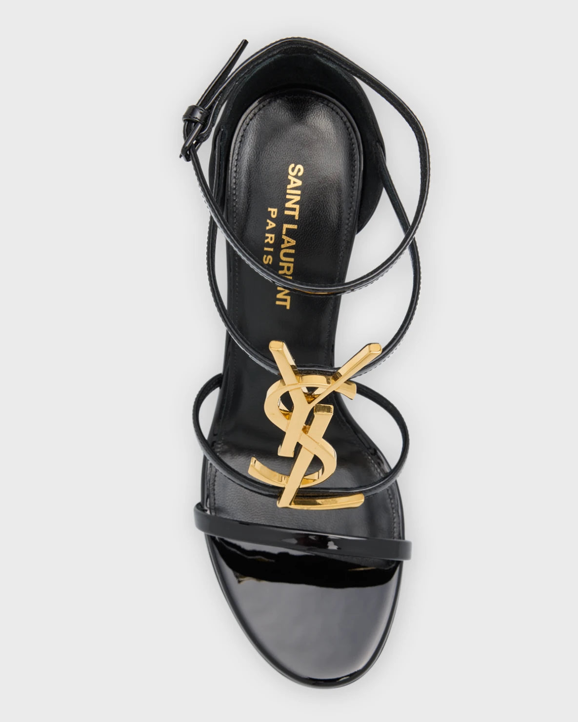 Saint Laurent Cassandra YSL Medallion Stiletto Sandals