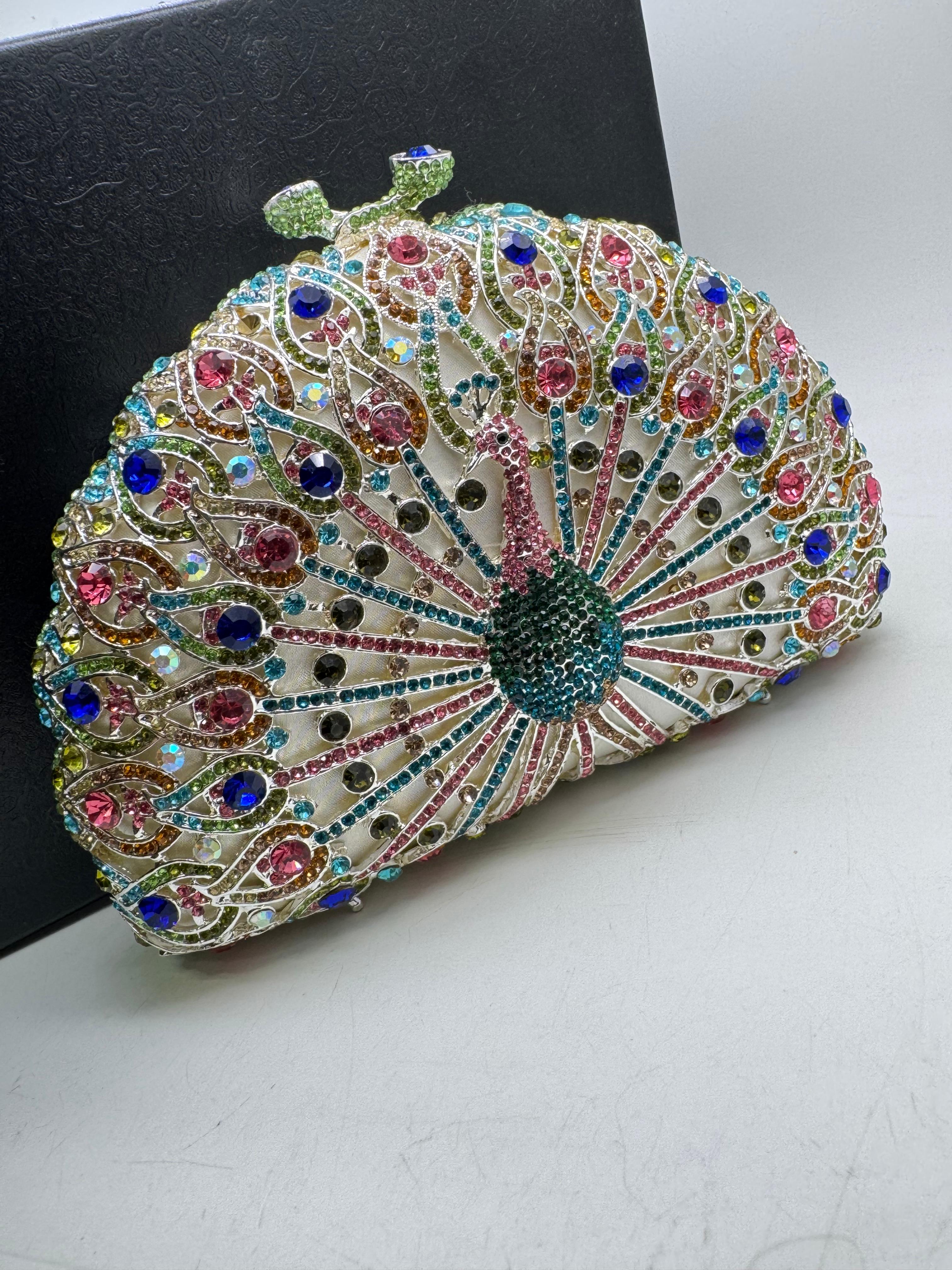 Peacock Clutch Women Evening Bags Wedding Party Dinner Bridal