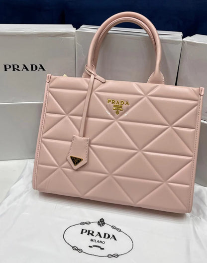 Prada Rexine Tote Bag for Women (Beige)