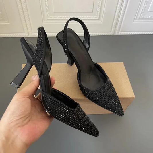 Zara Stone Heel for Women (Black)