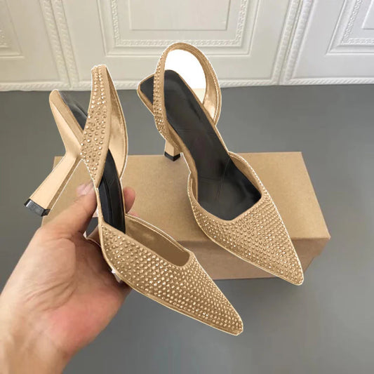 Zara Stone Heel for Women (Golden)