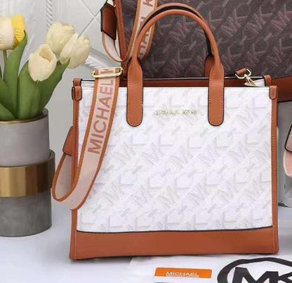 Michael Kors Handbag (Brown+White)