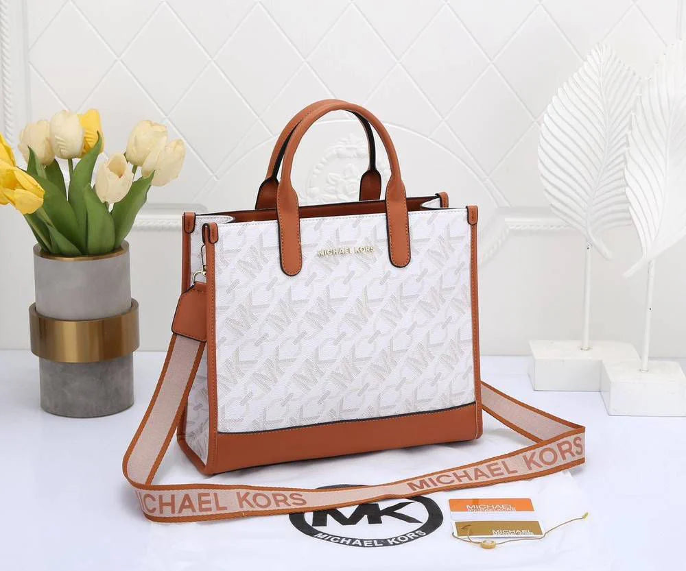 Michael Kors Handbag (Brown+White)