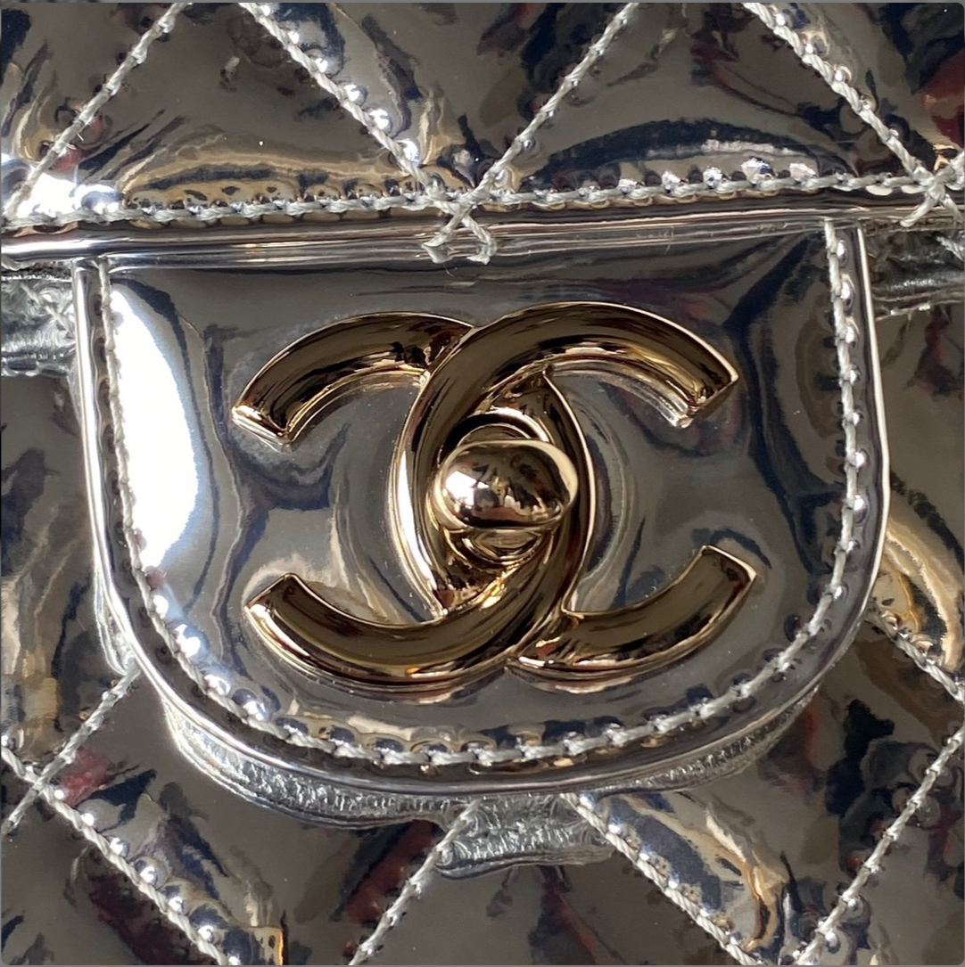 Chanel CC Flap Bag with Star Coin Purse – Metallic Mirror Calfskin with Gold & Silver Hardware