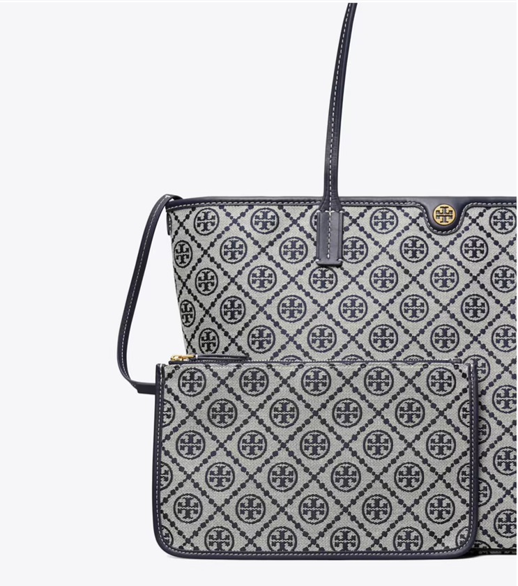T MONOGRAM ZIP TOTE